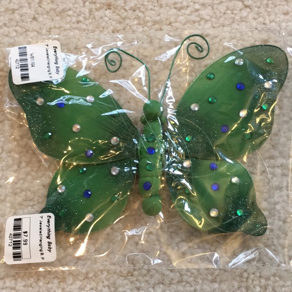 ✨2xHP✨ NWT 7 inch jeweled hanging butterflies - Picture 3 of 4
